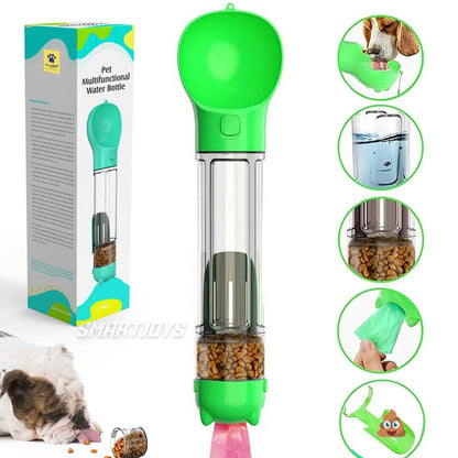 🐾 Botella Portátil 4 en 1 Multifuncional para Mascotas