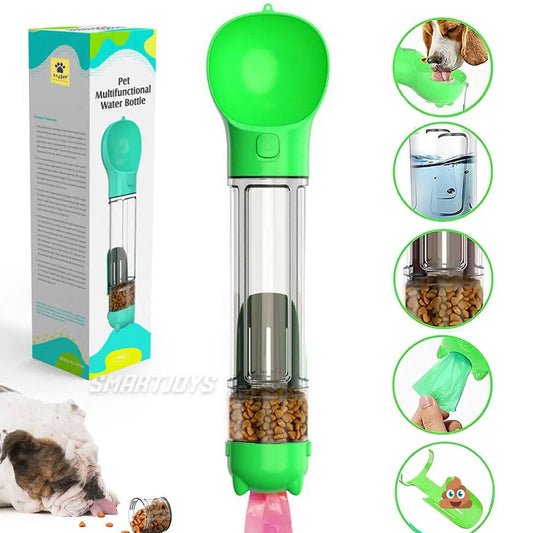 🐾 Botella Portátil 4 en 1 Multifuncional para Mascotas