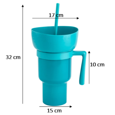 Vaso Botanero para Bebidas y Snacks 950 ml