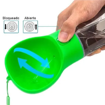 🐾 Botella Portátil 4 en 1 Multifuncional para Mascotas